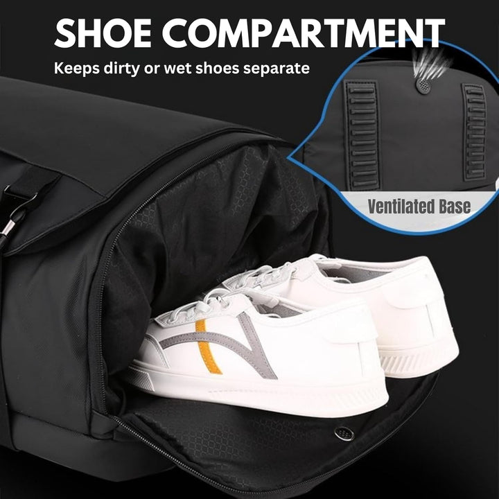 Ergonomische schouderbanden en ademend rugpaneel van de TrekPro unisex laptop rugzak voor draagcomfort.