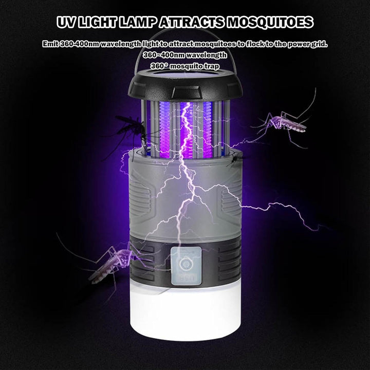 Geniet van een insectenvrije tuin met deze draagbare vliegenval op zonne-energie met krachtige UV-lamp.