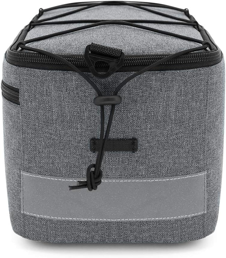 Ruime 8L geïsoleerde fietstas voor achterdrager. Koeltas perfect voor boodschappen, lunch en drankjes op de fiets. Waterbestendig.