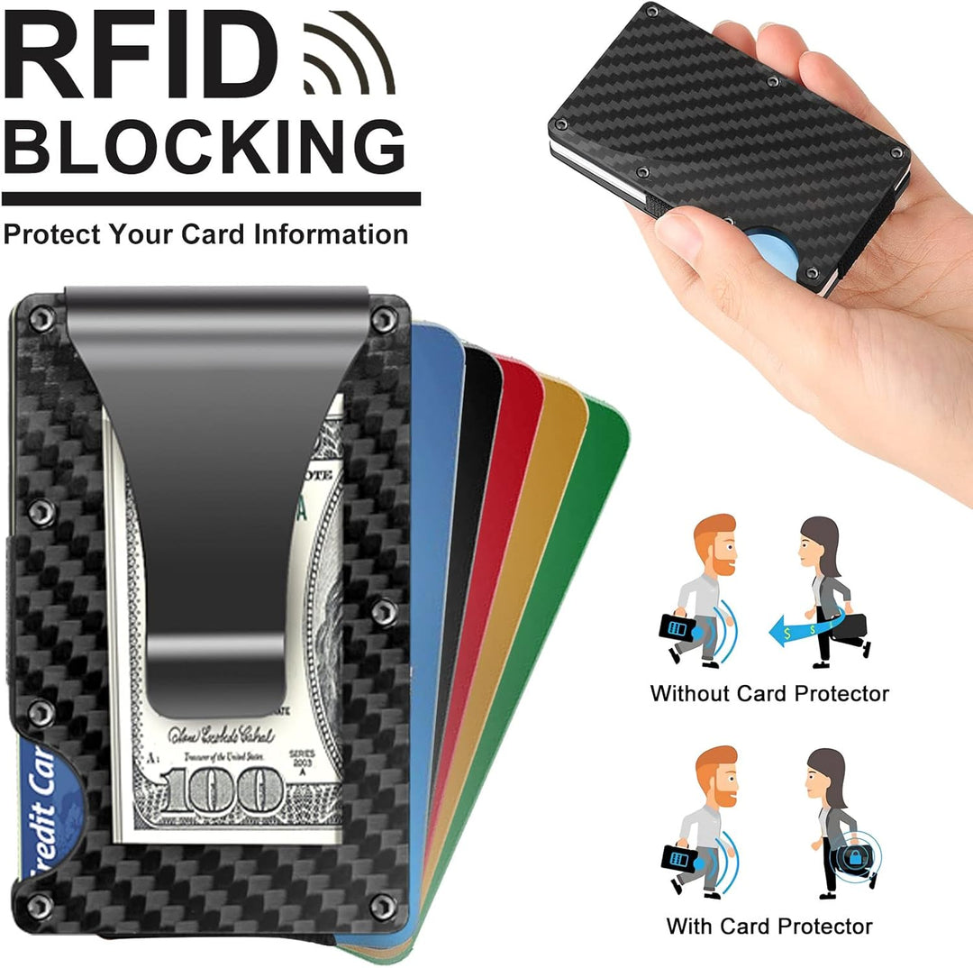 Bescherm je pasjes met deze dunne RFID carbon fiber herenportemonnee, compleet met geldclip.
