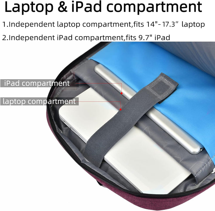 Multifunctionele unisex rugzak met USB-oplaadpoort, waterbestendig en georganiseerd.