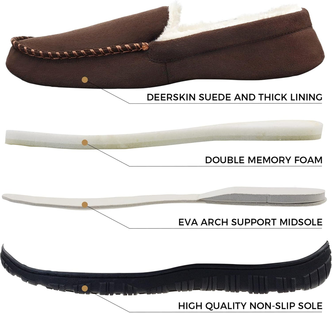 Luxe heren pantoffels Lennox van kunstsuède, met comfortabele warme voering en antislip.