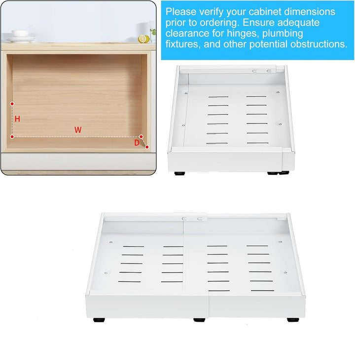 Handige 2-pack uittrekbare organizers voor efficiënte kastorganisatie zonder gereedschap.