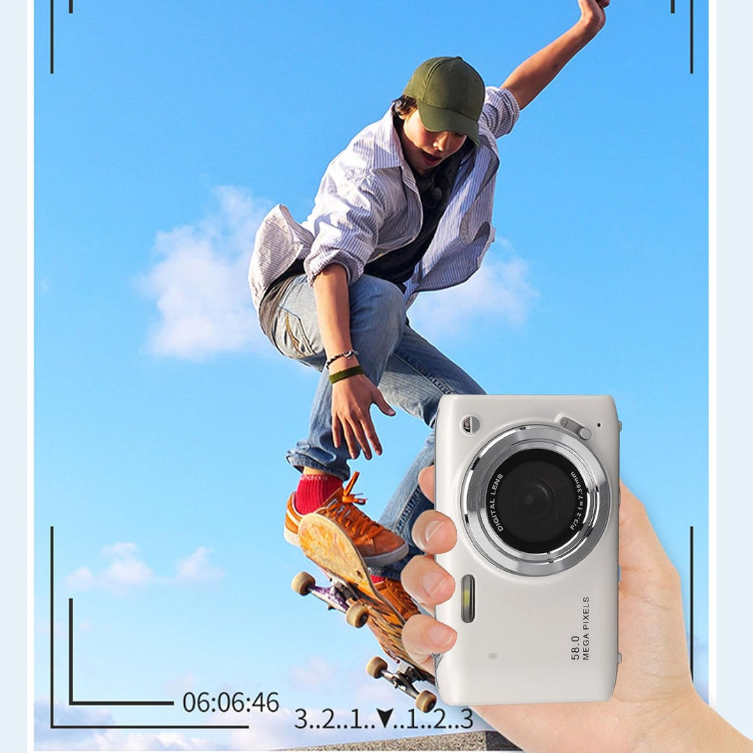 Lumora 4K vlog camera met 58MP sensor en 16x zoom, perfect voor content creators.