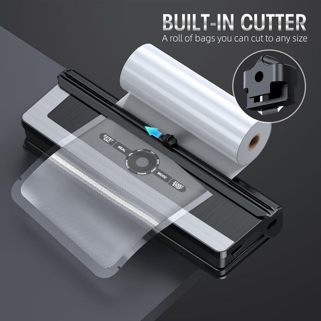 Stapel vers vacuüm verpakte maaltijden, klaar voor de vriezer, dankzij deze krachtige voedsel sealer.