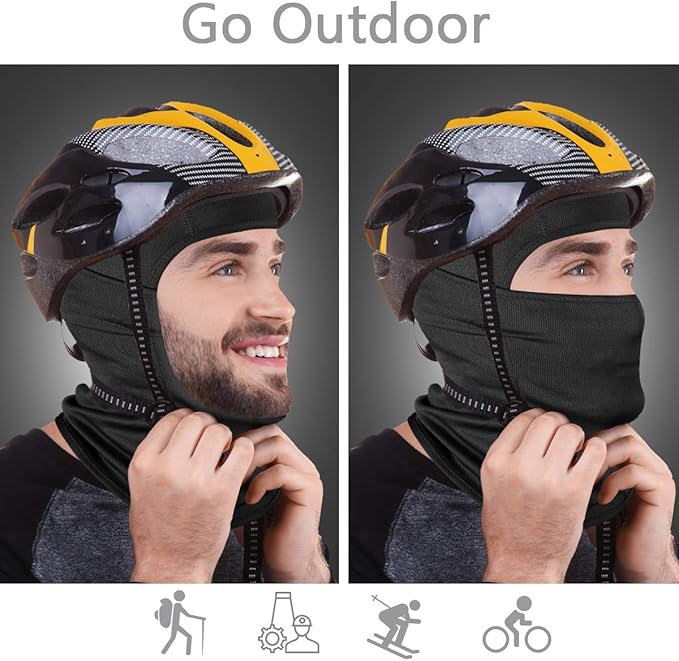 Effectieve gezichtsbescherming tegen zon en wind, ideaal voor skiën, fietsen en motorrijden. Lichtgewicht.