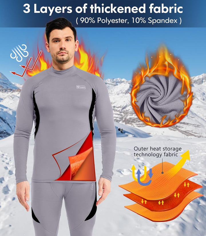 Comfortabele heren thermische set, perfect voor sport en buitenactiviteiten.