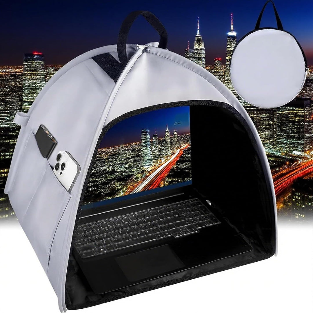Antireflectie laptop zonnescherm (13-16") biedt privacy & vermindert schittering voor werkplek buiten.