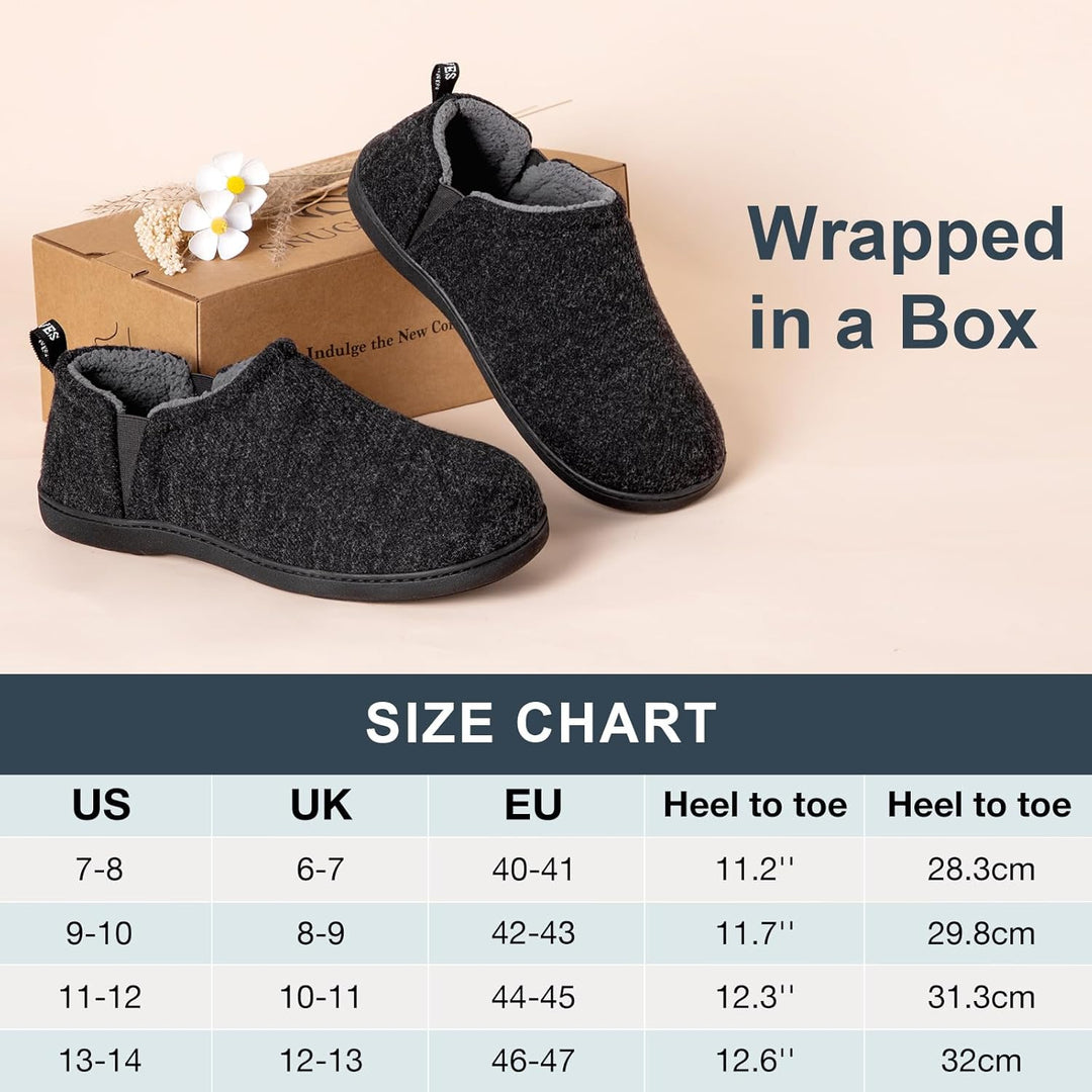 Heren comfort pantoffels Noah, warme binnenhuis schoenen met antislip.