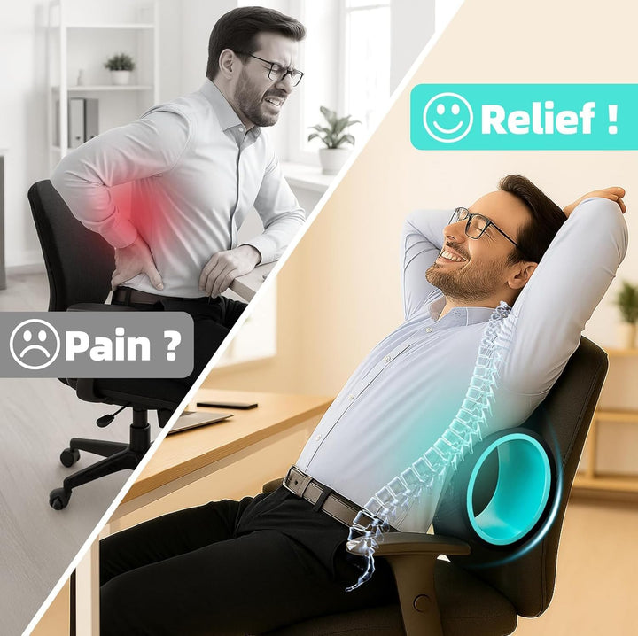 Artheva rugroller set (4 wielen) & yogablokken voor rugpijnverlichting, herstel en fitness.