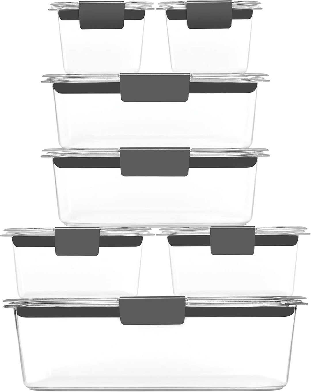 Stapelbare kunststof vershoudbakjes in diverse maten, perfect voor efficiënte voedselbewaring en mealprep.