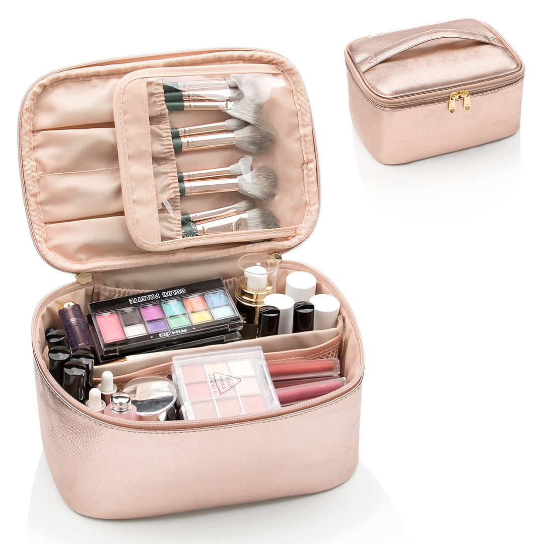 Compacte dames make-up tas, perfect voor het veilig vervoeren van cosmetica.
