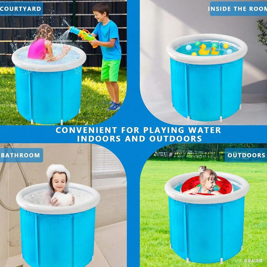 Mobiel opvouwbaar bad Eloria voor ultieme ontspanning. Lekvrij en draagbaar, ideaal als kinderbad of voor volwassenen.