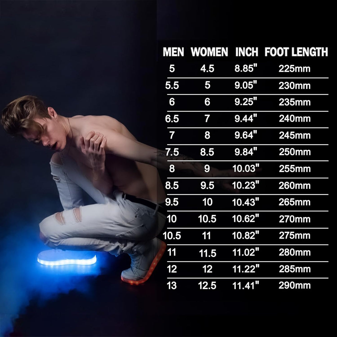 Comfortabele unisex LumaBoost LED schoenen, oplaadbaar en perfect voor dans en beweging.
