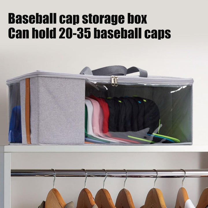 Duurzame, ademende Helvano opbergdoos voor baseballpetten. Organiseer en bescherm uw hoofddeksels efficiënt.