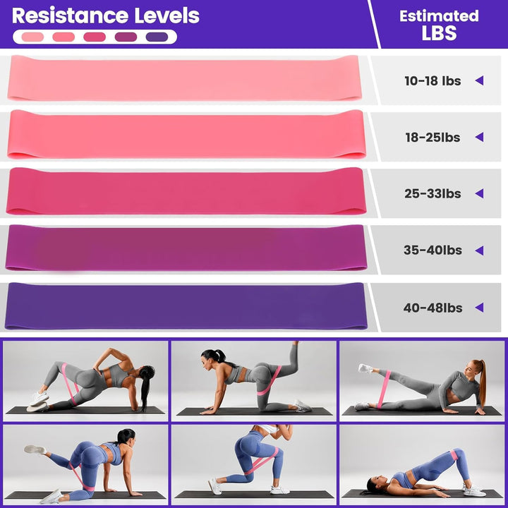 9-delige Pilates kit met antislip sokken, oefenring en weerstandsbanden voor effectieve krachttraining thuis.