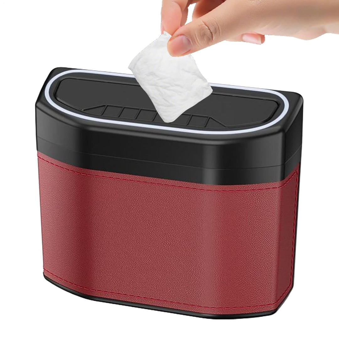 Handige auto organizer: compacte geurdichte prullenbak met touch LED verlichting houdt uw auto netjes.