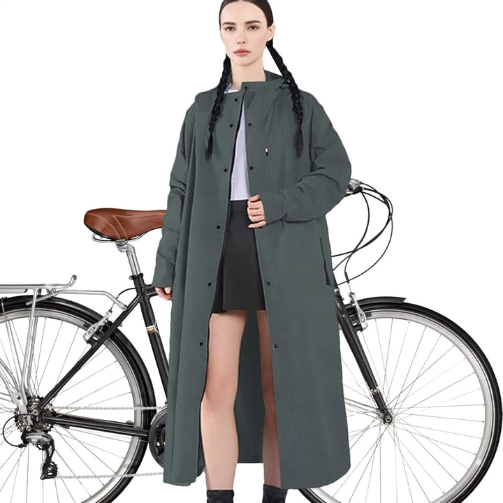 Duurzame lange unisex regenjas, waterdicht en winddicht, ideaal voor outdoor avonturen.