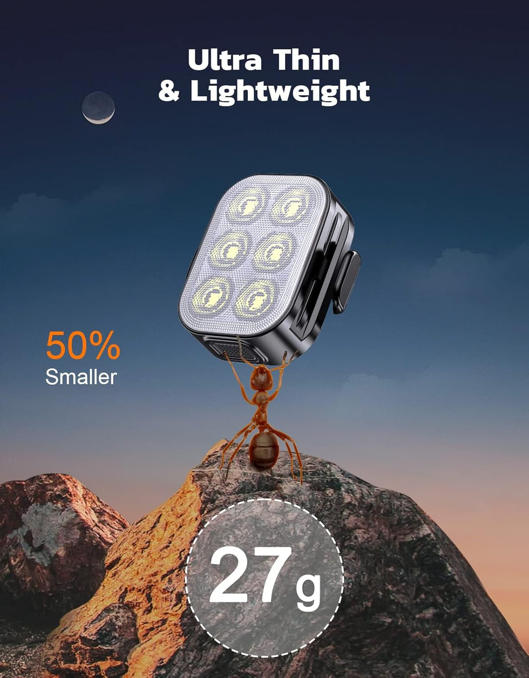 Veilige Ultra Slim fietsverlichting set voor nachtfietsen; compacte, waterdichte LED lampen met hoge zichtbaarheid.
