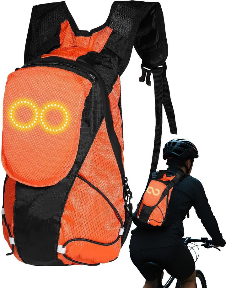 Veilige LED rugzak voor nachtrijden, ontworpen voor motorfietsen en buitensporten.