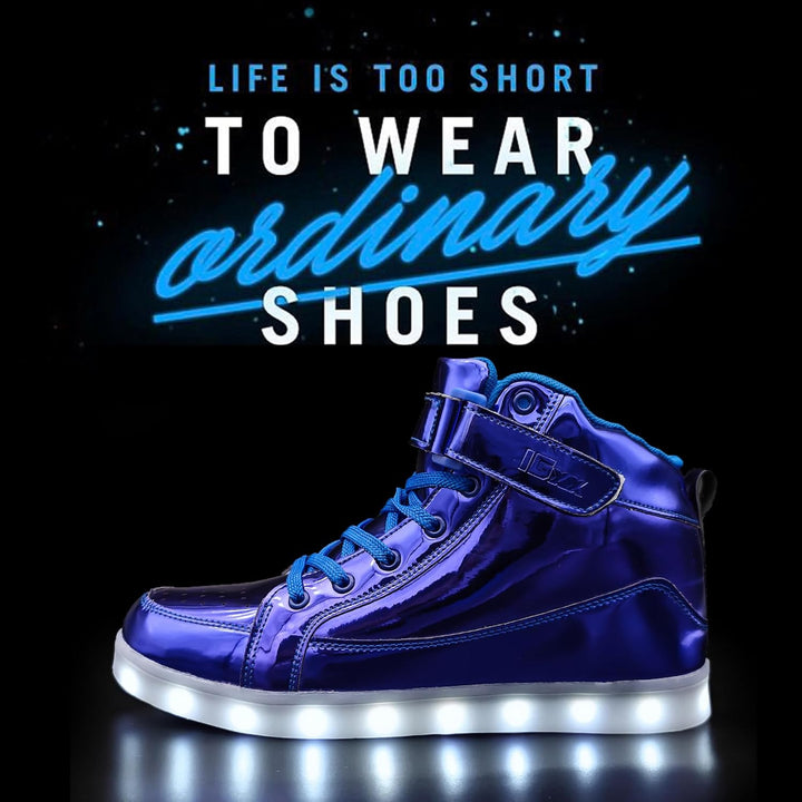 LumaBoost feestschoenen: lichtgevende sneakers met oplaadbare LED's, voor non-stop plezier.
