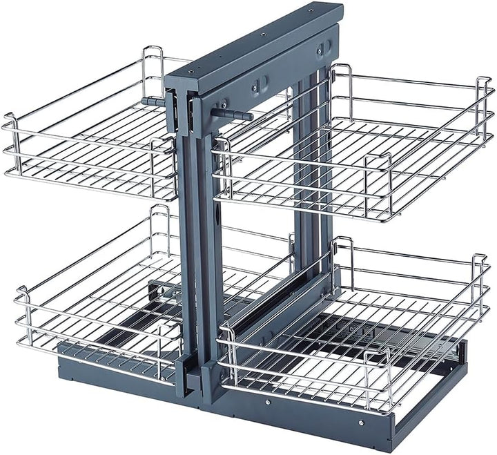 Duurzame koolstofstaal uittrekbare plank, perfecte keuken organizer voor blinde hoekkast opbergruimte.