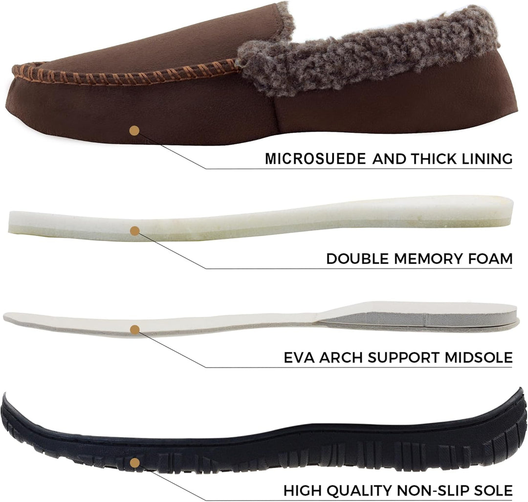 Zwarte Lennox heren mocassins, luxe instappers met warme voering en gripvaste zool.