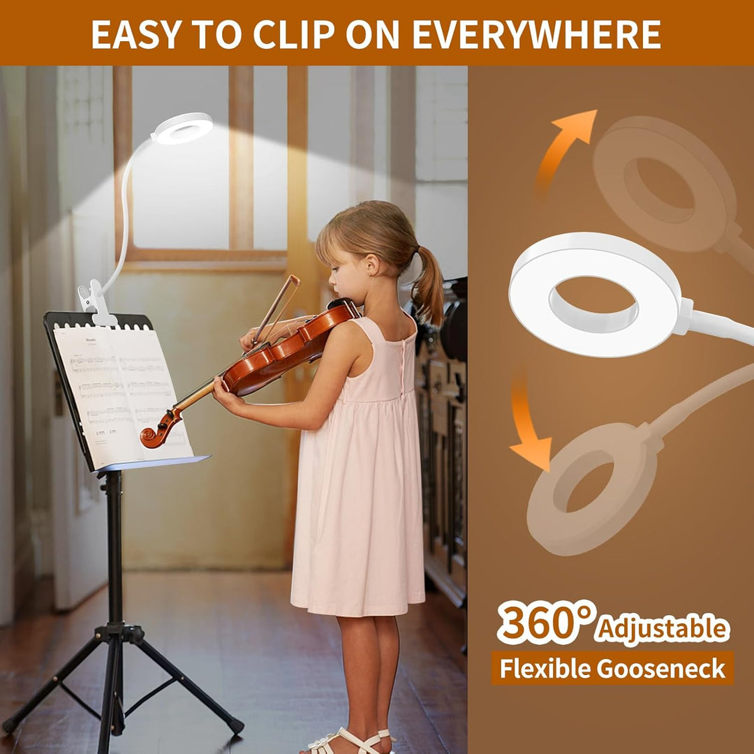 Witte LED leeslamp met flexibele zwanenhals en klem. 3 lichtkleuren voor elke sfeer.