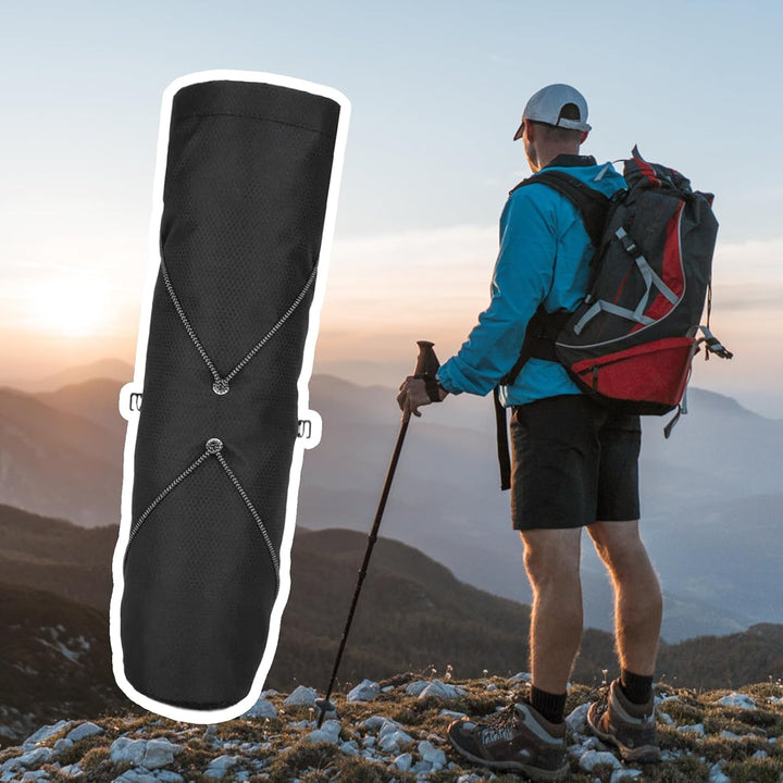 Praktische draagzak om meerdere trekkingstokken veilig en compact mee te nemen. Essentieel wandelaccessoire.