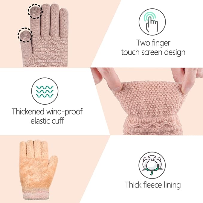 Essentiële dames winterhandschoenen: touchscreen, warm, fleece gevoerd en stijlvol design.