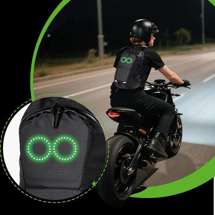 Lichtgevende unisex rugzak, waterbestendig, met LED-scherm voor gepersonaliseerde display.