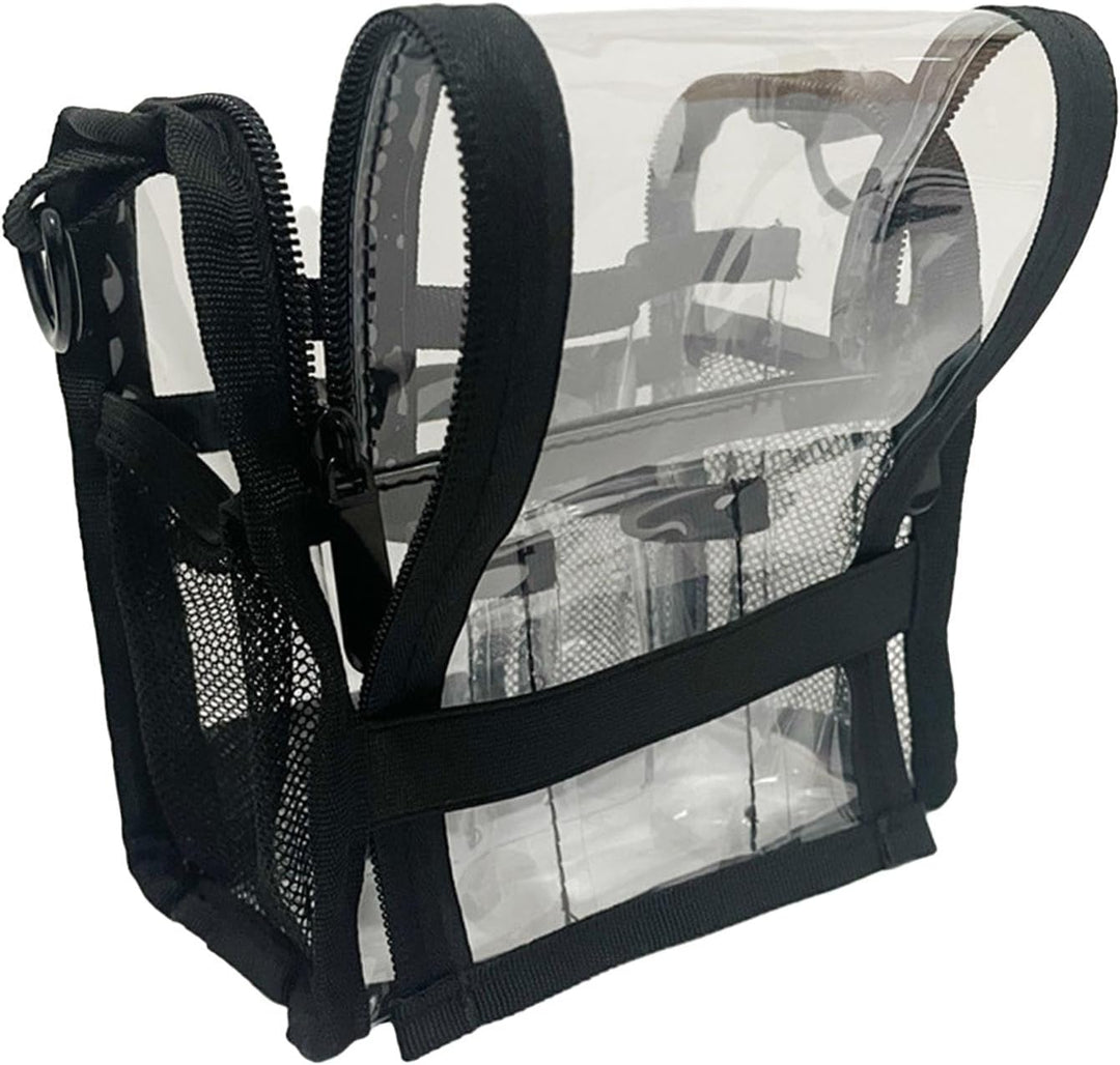 Grote transparante make-up tas van PVC voor georganiseerde opslag van cosmetica, ideaal voor dames.