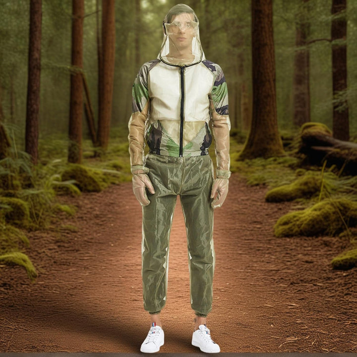 Beschermend Avenira vliegpak met jas, broek, handschoenen; perfect voor tuinieren, vissen en buitenwerk.