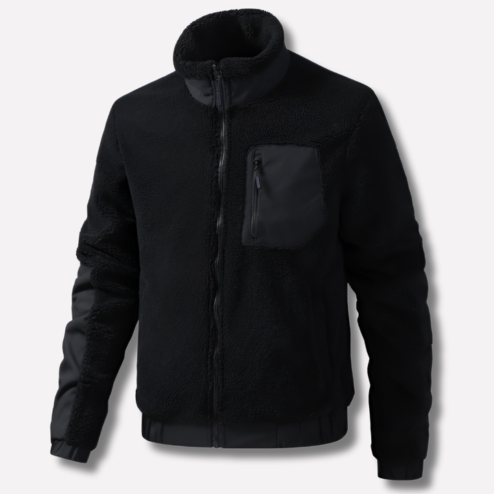 Comfortabel heren outdoor fleecejack met volledige rits, perfect voor wandelen en sport in koude omstandigheden.