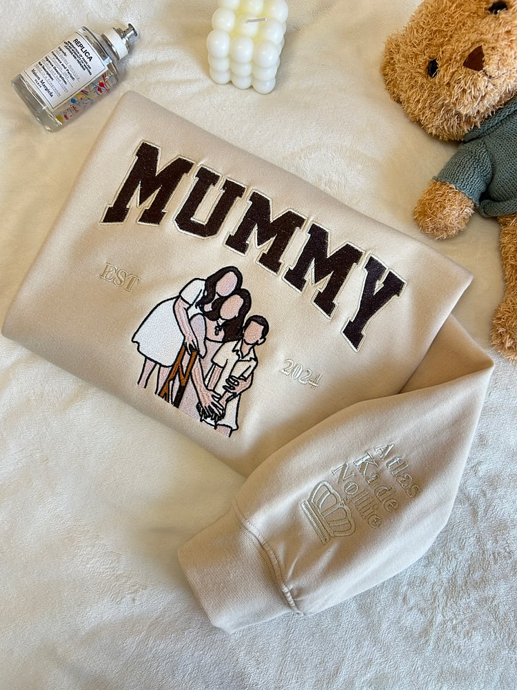 DadStitch hoodie met geborduurde foto, toon je waardering met dit gepersonaliseerde cadeau voor papa.