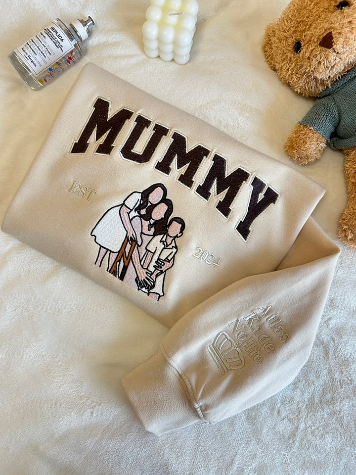 DadStitch hoodie met geborduurde foto, toon je waardering met dit gepersonaliseerde cadeau voor papa.