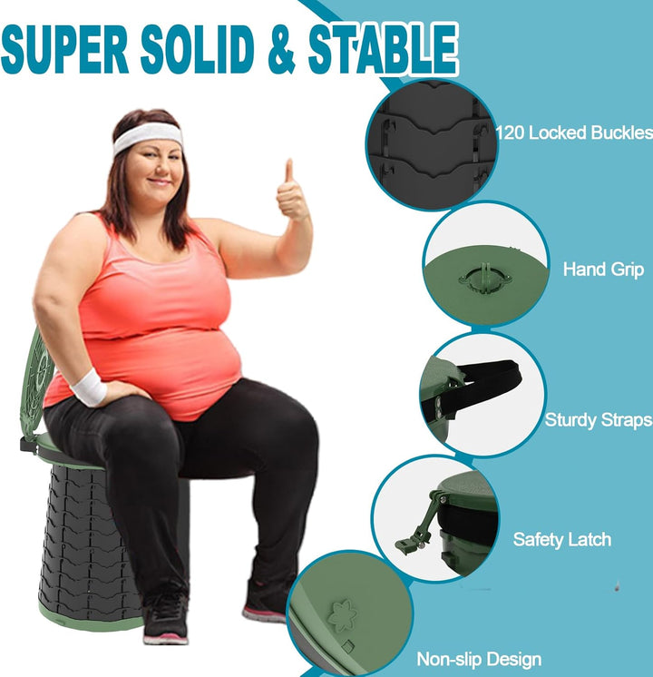 Draagbaar opvouwbaar toilet voor mannen en vrouwen, perfect voor wildkamperen en festivals.