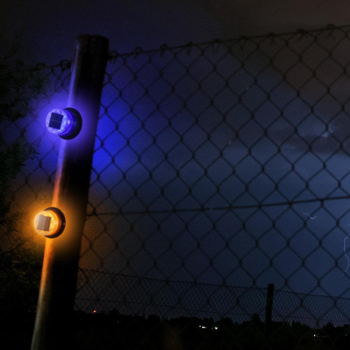 Liora zonne-energie magnetische stroboscooplampen. Amber/blauw LED waarschuwingslicht, ideaal voor auto & buiten.
