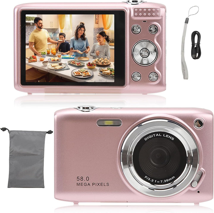 Gadget: compacte Lumora 4K camera in goud, 58MP foto's en 16x zoom.