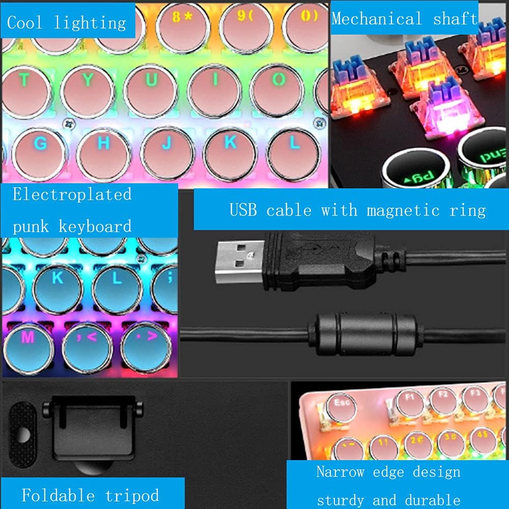 Gaming toetsenbord met 87 toetsen, mechanisch, RGB-verlichting, blauwe schakelaars voor topprestaties.
