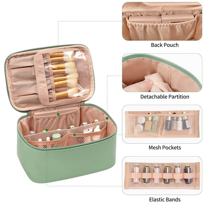 Praktische cosmetica organizer met vakken, speciaal voor de reizende dame.