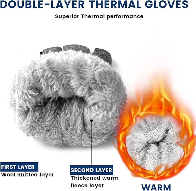 Touchscreen winterhandschoenen, unisex en thermisch, voor het bedienen van je telefoon in de winterkou.