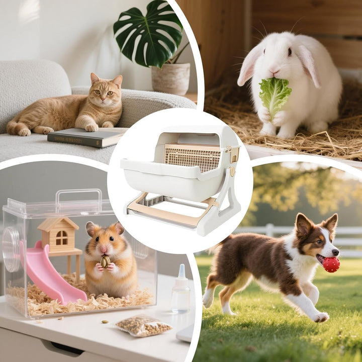 Ruime open-top kattenbak, comfortabel voor grote katten en oudere katten met gemakkelijke toegang.