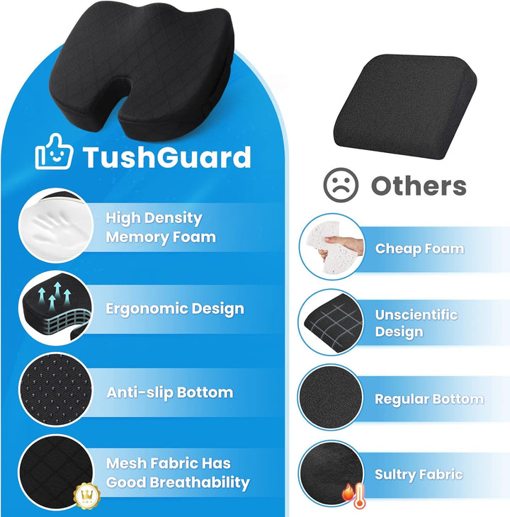 Gezond zitkussen: ergonomisch memory foam voor optimale rugondersteuning. Auto & kantoor.