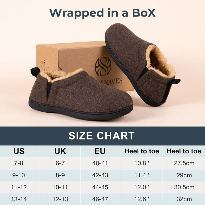 Zwarte heren winterpantoffels Noah, extra warm en met goede grip.