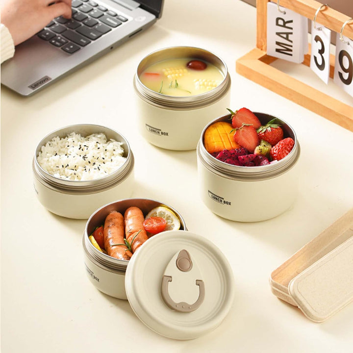 Draagbare RVS lunchset met isolatie houdt je favoriete maaltijden warm. Lekvrije voedselcontainer.