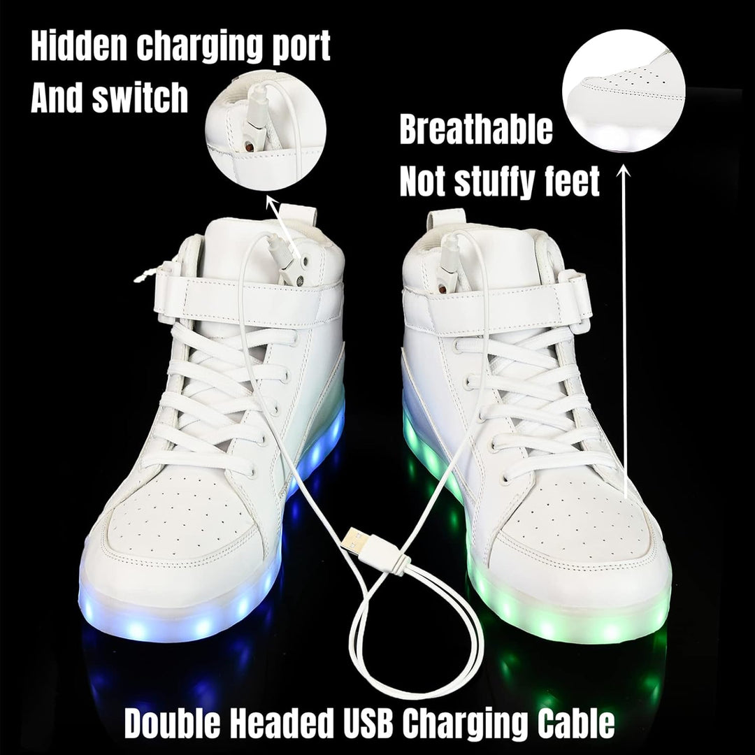 Oplaadbare LED LumaBoost sneakers, unisex en ideaal voor avondwandelingen met een extra twist.