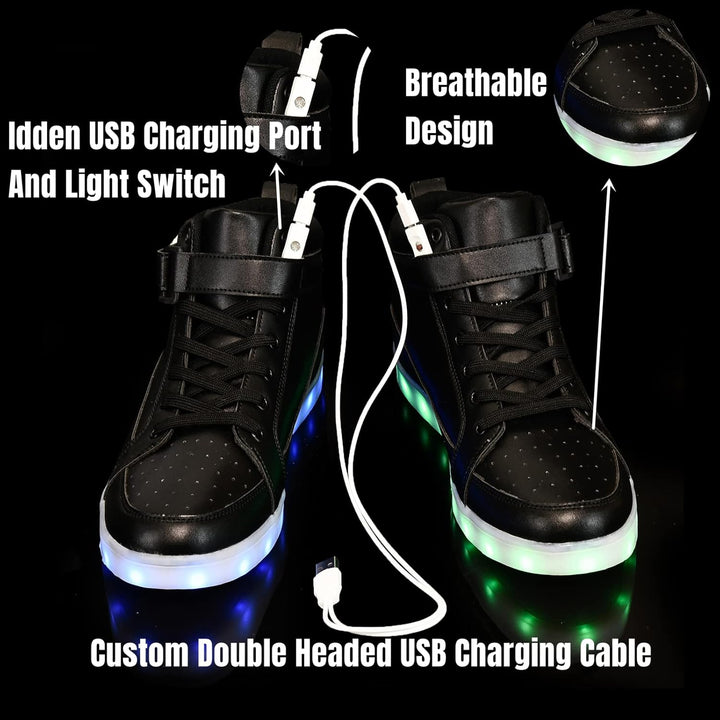 Unisex LumaBoost LED schoenen, oplaadbaar en met multi-color lichtopties.
