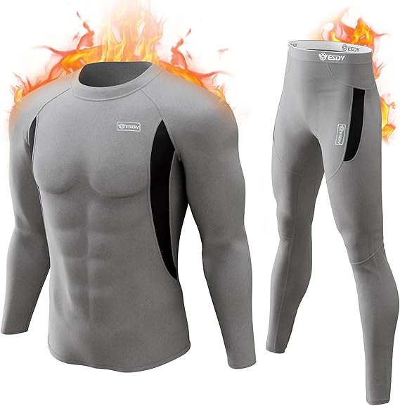 Warme heren thermische set, perfect voor avonturen in de kou.
