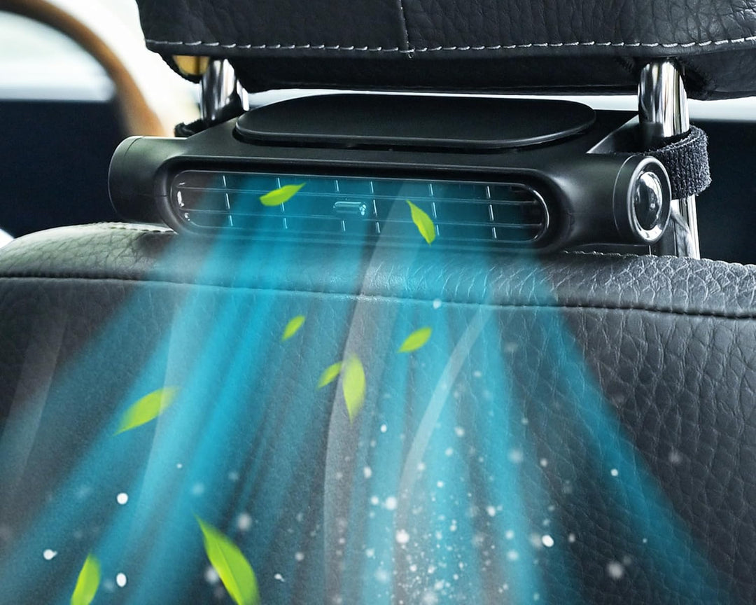 Essentiële auto accessoire: dubbele USB koelventilator voor hoofdsteun, biedt direct autocomfort en ventilatie.